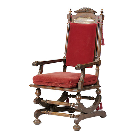 Brazil Rocking Chair with Cane Stretcher & Bun Feet