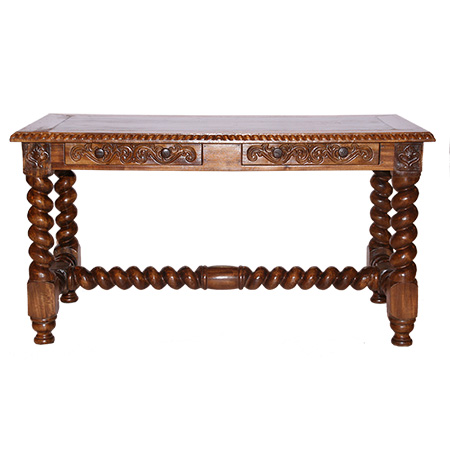 Handcarved Wood Desk