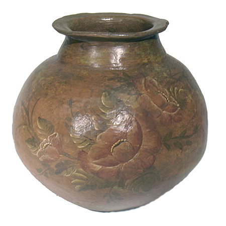 Handpainted Clay Jar