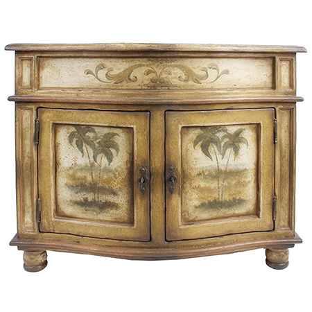 Handpainted Vanity, Tropical Scene